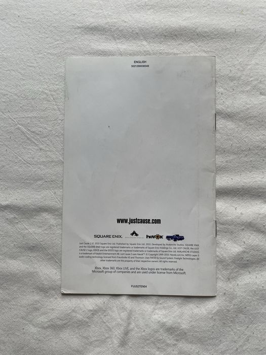Manual Just Cause 2 - Xbox 360 [Envio grátis]