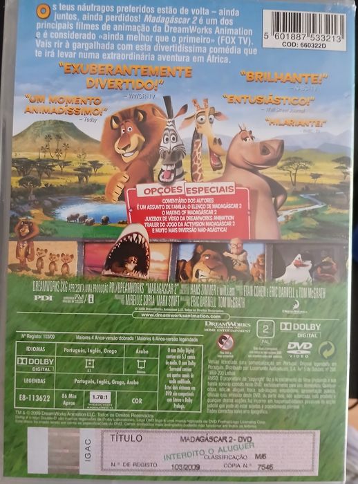 DVD DreamWorks Madagáscar 2