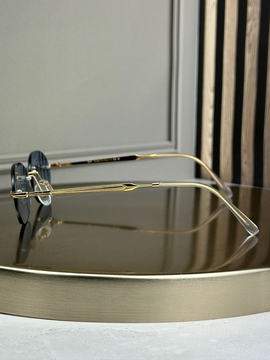 Сонцезахисні окуляри Ray-Ban RB3767 золото блакитна лінза овальні безоправні унісекс