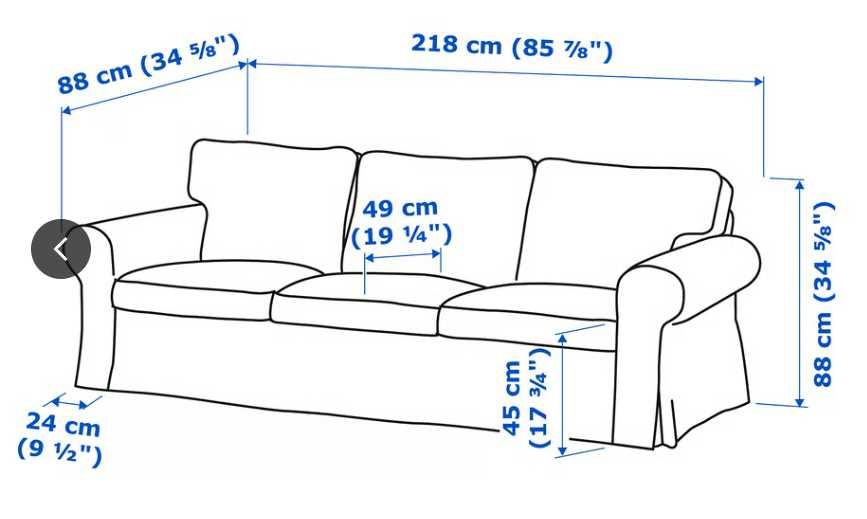 Sofá 3 lugares IKEA, modelo EKTORP
