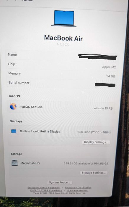 MacBook Air 13" M2 (2022) | 24 GB | 1 TB | Midnight | komplet + etui Von Holzhausen