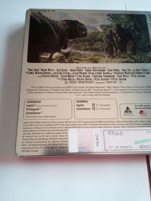2 DVD "King Kong" (Edição Coleccionador) caixa metal