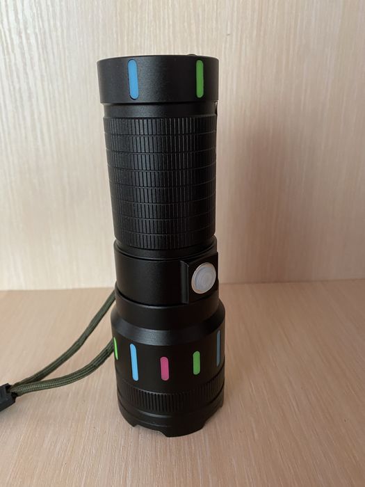 Потужний акумуляторний ліхтарик з зумом та USB-зарядкою, новий