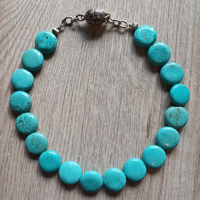 naszyjnik z prawdziwych TURKUSÓW kamieni