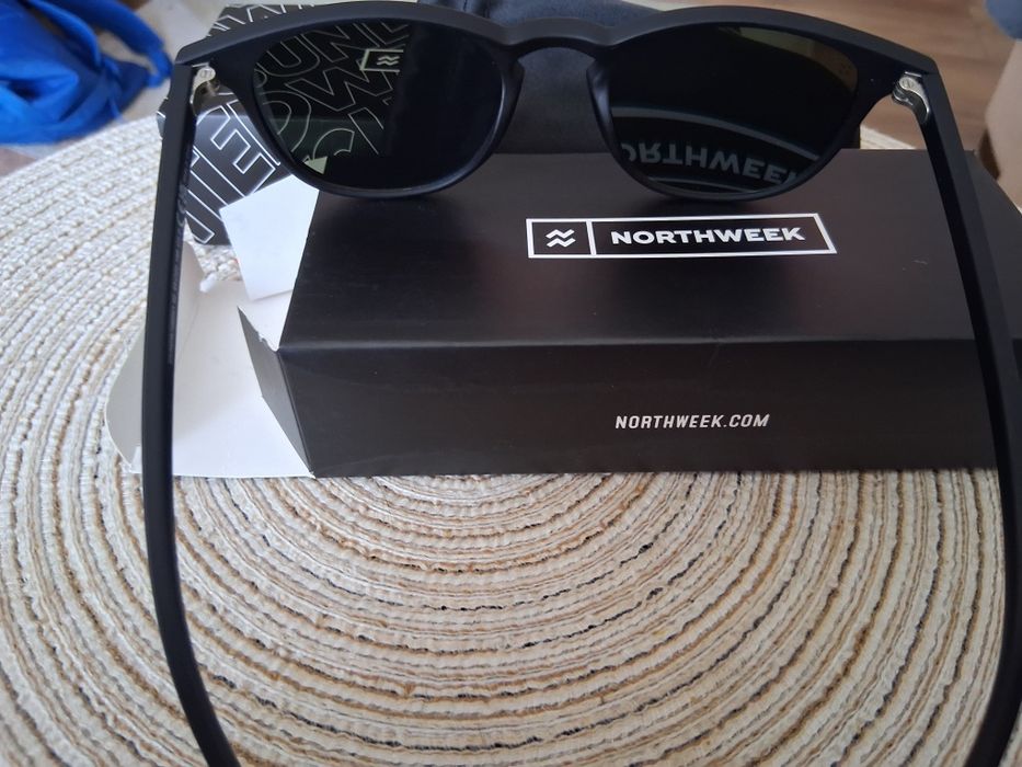 Okulary northweek wall matte black green polarized