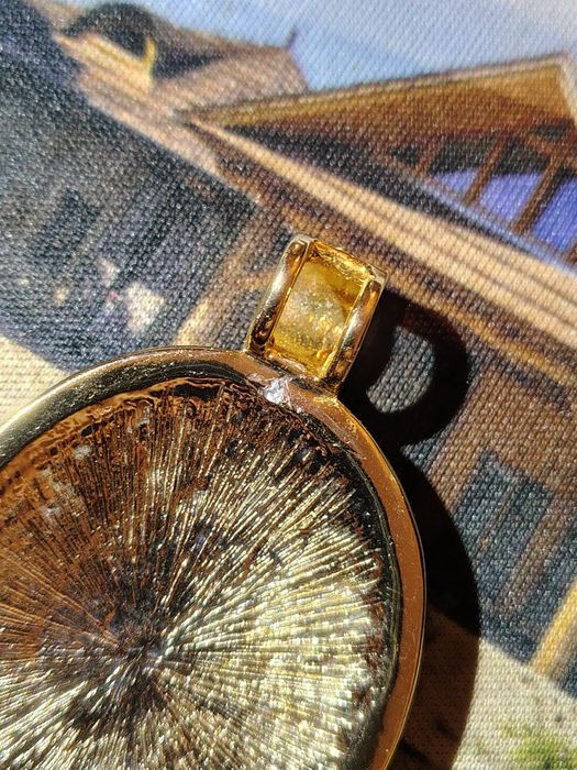 Broszka zawieszka z masą perłową vintage lata 80 unikat