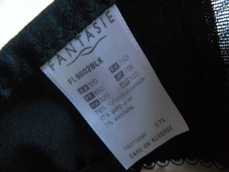 Czarny stanik biustonosz FANTASIE 70D paski bielizna damska