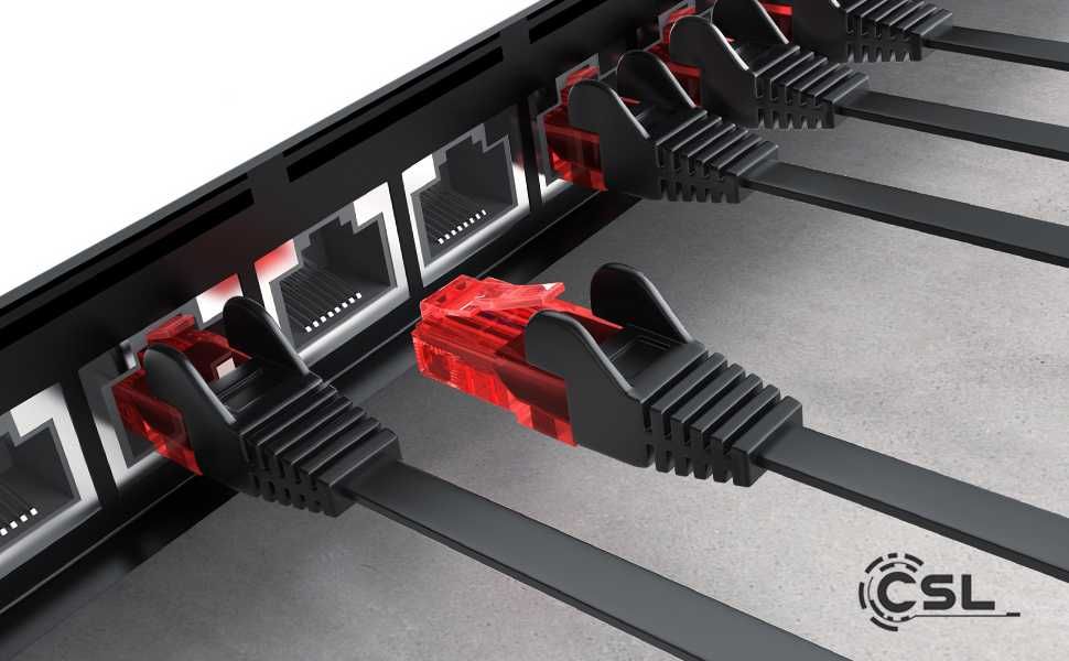 CSL 301454 Kabel sieciowy płaski Cat6 U/UTP RJ45 Ethernet GIGABIT 25cm