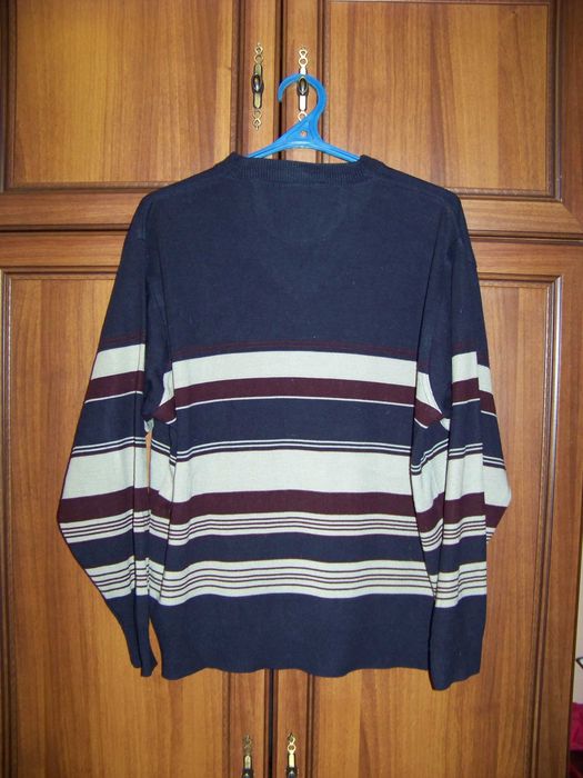 Джемпер мужской полосатый полушерсть турецкий ilhan l-xl