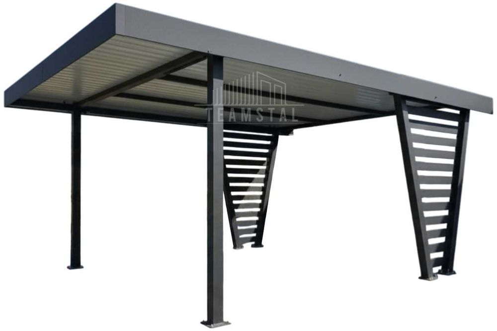 Carport V PREMIUM 4x5m Wypełnienie panelami Wiata samochodowa TS1262
