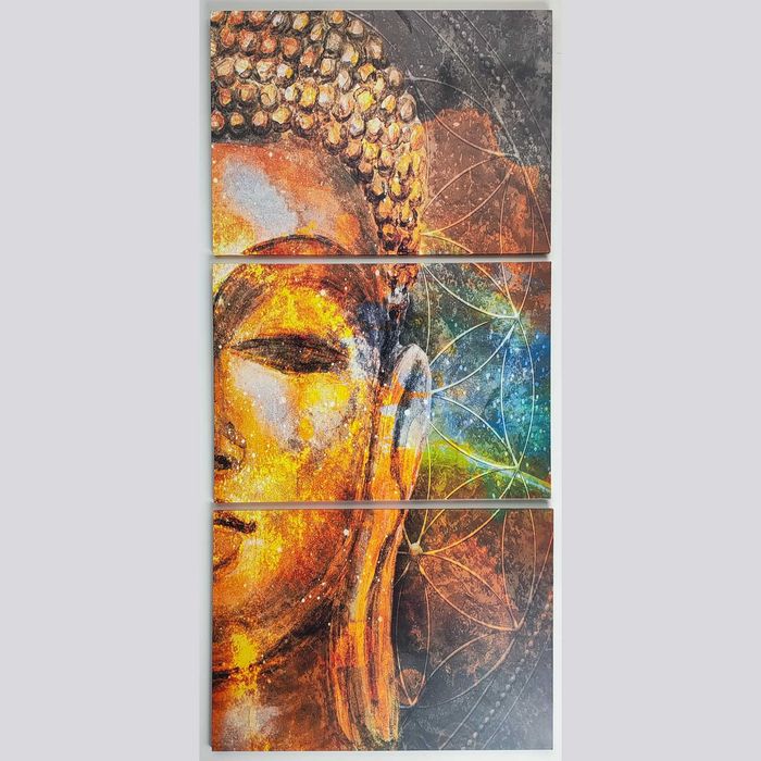 Quadro de Buda - Conjunto de 3 peças vertical