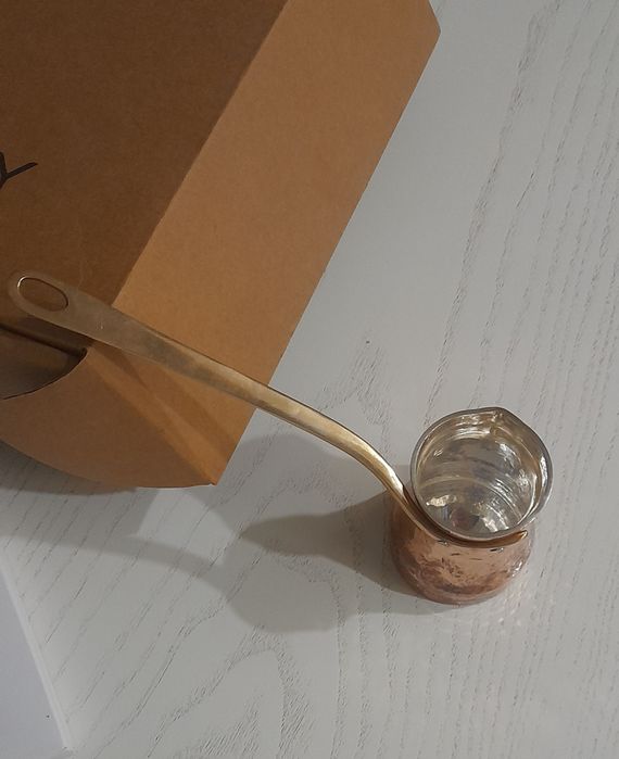 Мідна посріблена джезва SOY