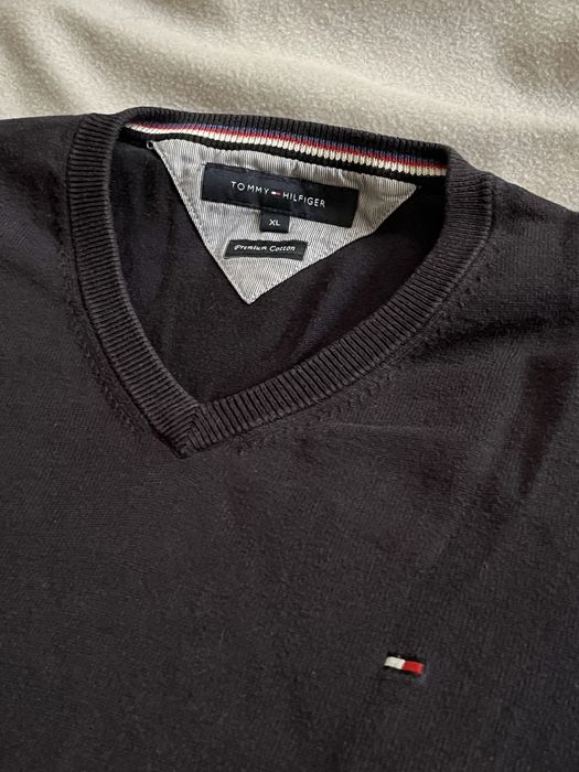 Tommy Hilfiger sweter granatowy L/XL v-neck