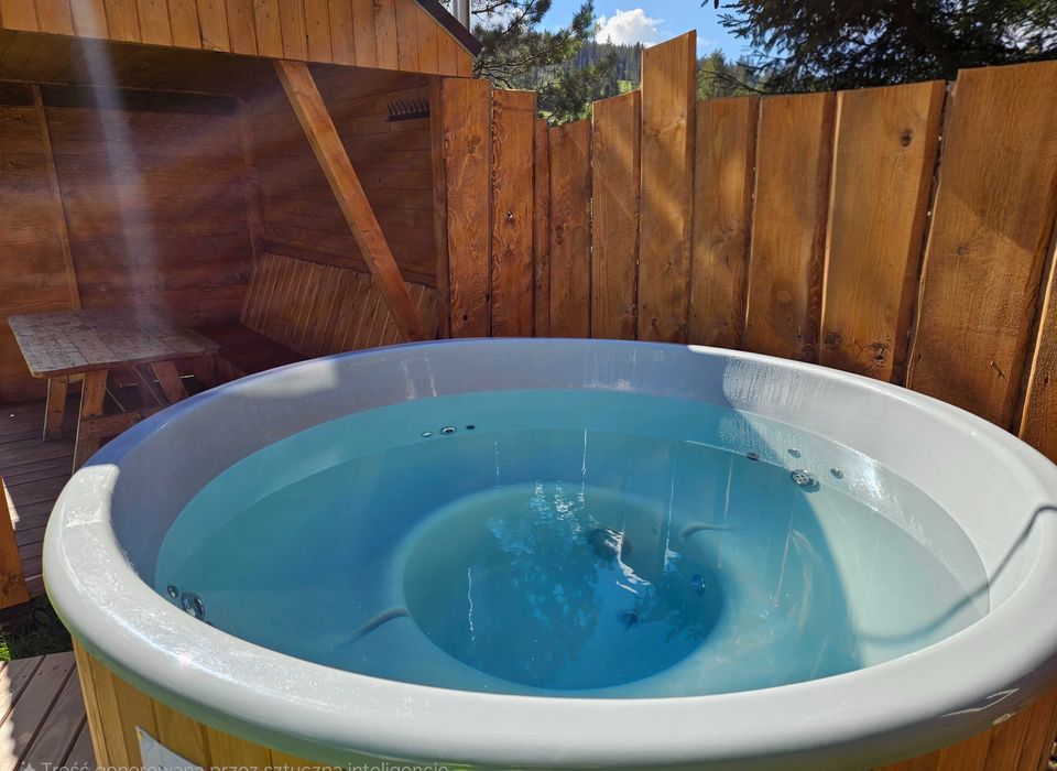 Domek z jacuzzi na Podhalu na wyłączność z kominkiem wakacje noclegi