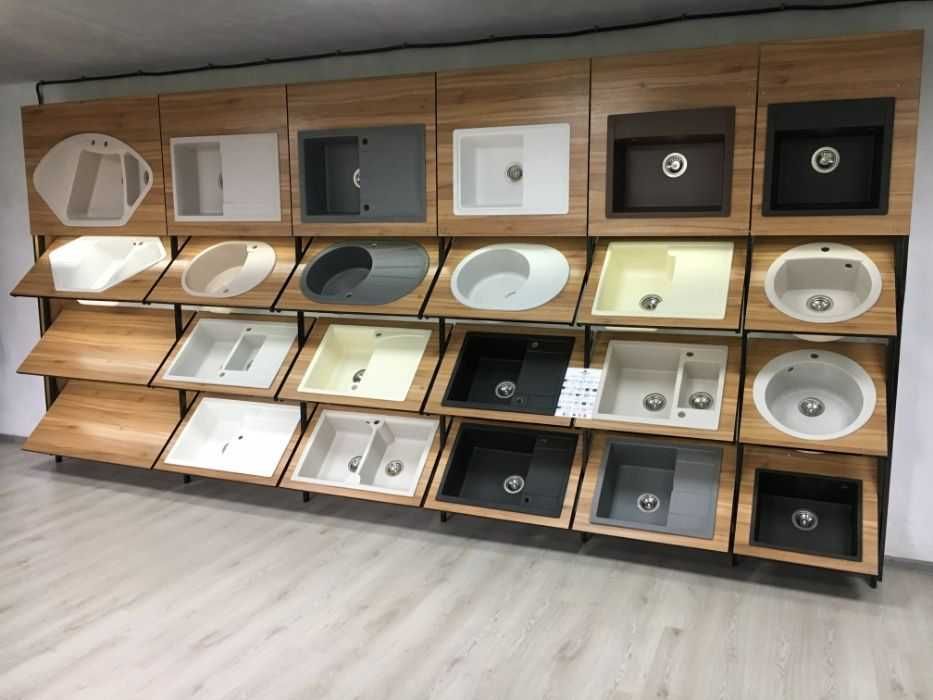 Гранитные мойки VERONA со склада Смесители в цвет и сифоны