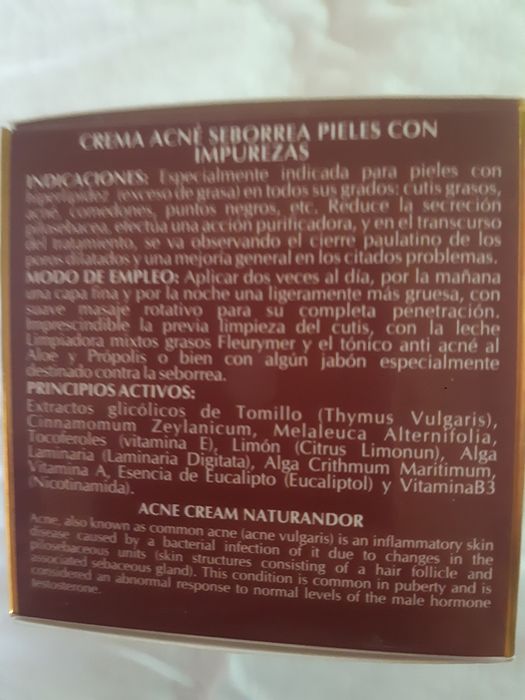 Creme facial para acne novo