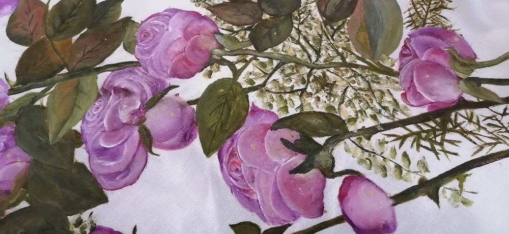 Edredom de casal pintado à mão