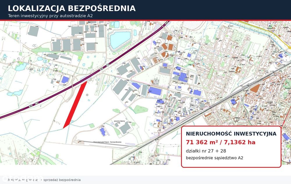 TEREN INWESTYCYJNY 71 362 m² | BRWINÓW / A2 | SG 15SP | Bezpośrednio - Widok 2