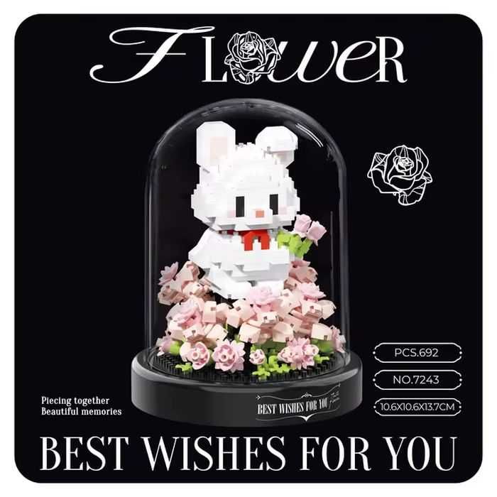 Зайчик, Котик, Медведик, Лисичка в Колбе Колбі квіти сумісни Лего Lego