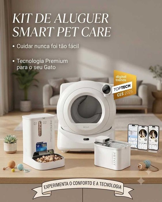 MiautechPT - Tecnologia para o seu Gato - Aluguer de Caixa de areia + Alimentador inteligente + bebedouro inteligente