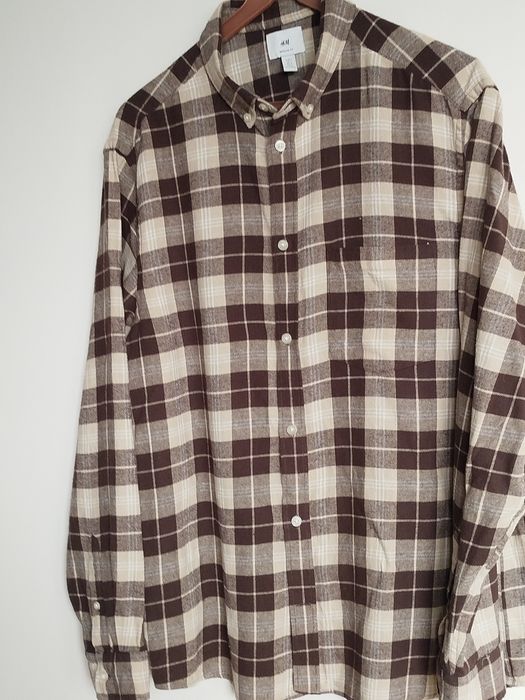Koszule męskie flanelowe H&M, L, 100% bawełna