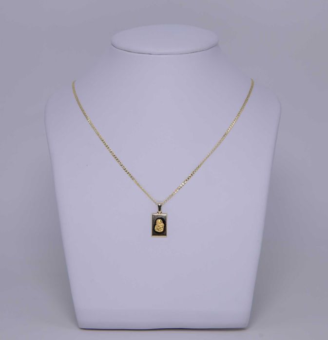 zestaw złota 585 łańcuszek + medalik 2,23g 45cm NOWY CHRZEST KOMUNIA