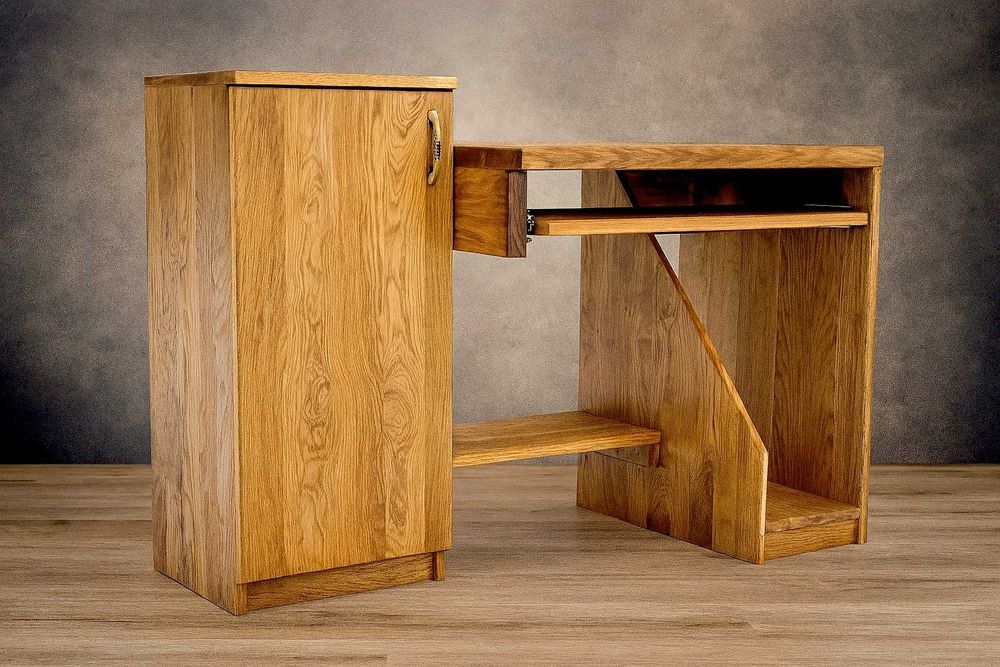 Biurko Dębowe, 100% Lite Drewno Dąb.