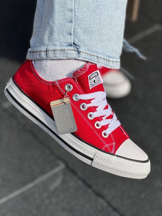 Converse All Star Red жіночі конверси червоні низькі 36-41