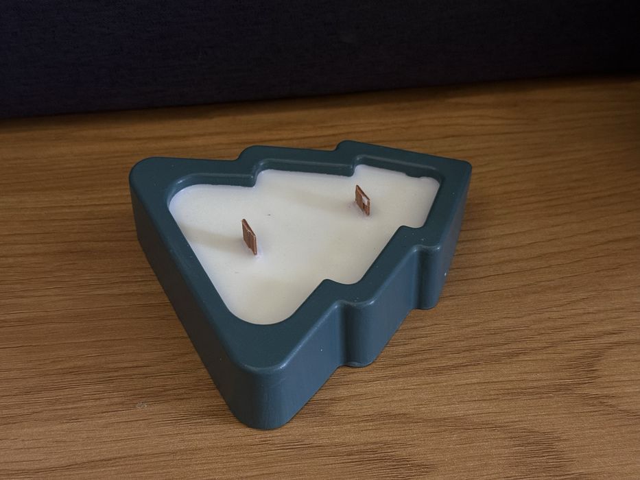 Аромосвічка «Ялинка» в гіпсовому кашпо, 100 мл