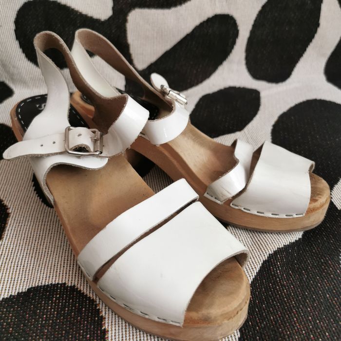 SWEEKS drewniaki skórzane białe r 38