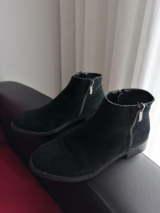 Botins Pretos Tam 37  Lindíssimos  ( Portes incluídos)