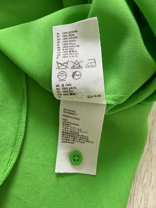 COS S jedwabna bluzka damska zielona elehancka women’s shirt
