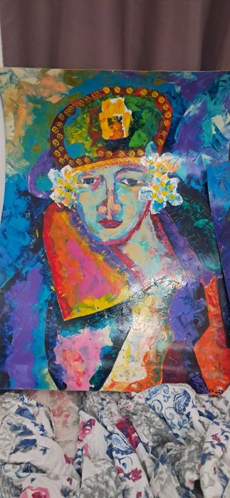 Pinturas a oleo executado em cartolina