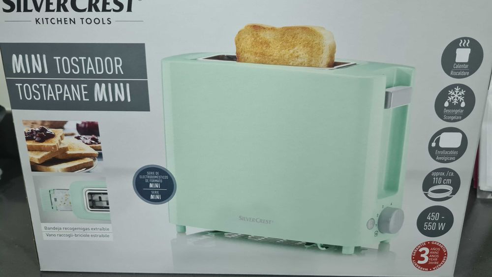 Mini Tostadeira Verde SiverCrest (nova, sem uso)