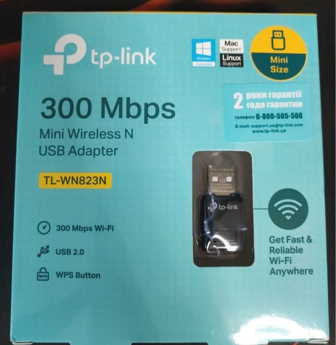 TP-Link TL-WN823N Wi-Fi адаптер 300 Mbps USB 2.0