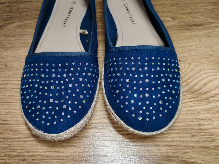 Espadryle baleriny Jenny Fairy błyszczące cyrkonie diamenciki