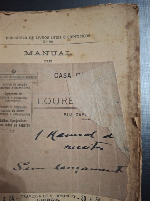 Livro muito antigo culinária manual de receitas processos uteis