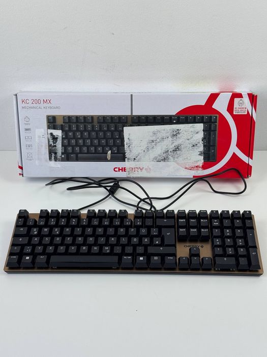Klawiatura Cherry KC 200 MX QWERTZ Czarny/Brązowy