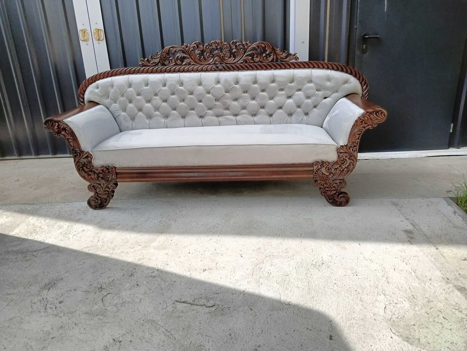 Kanapa sofa Biedermeier antyk po renowacji