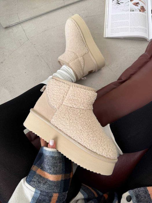Уггі UGG Ultra Mini Platform Teddy Sand premium угги