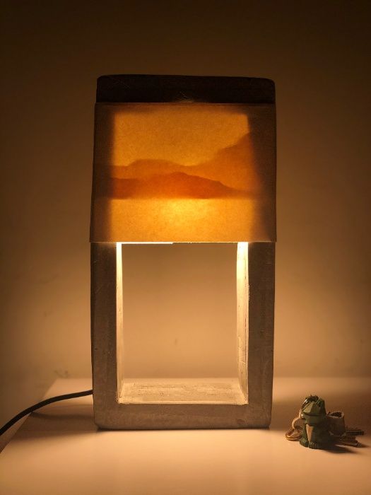 CANDEEIRO de mesa - CIMENTO feito à mão - peça única