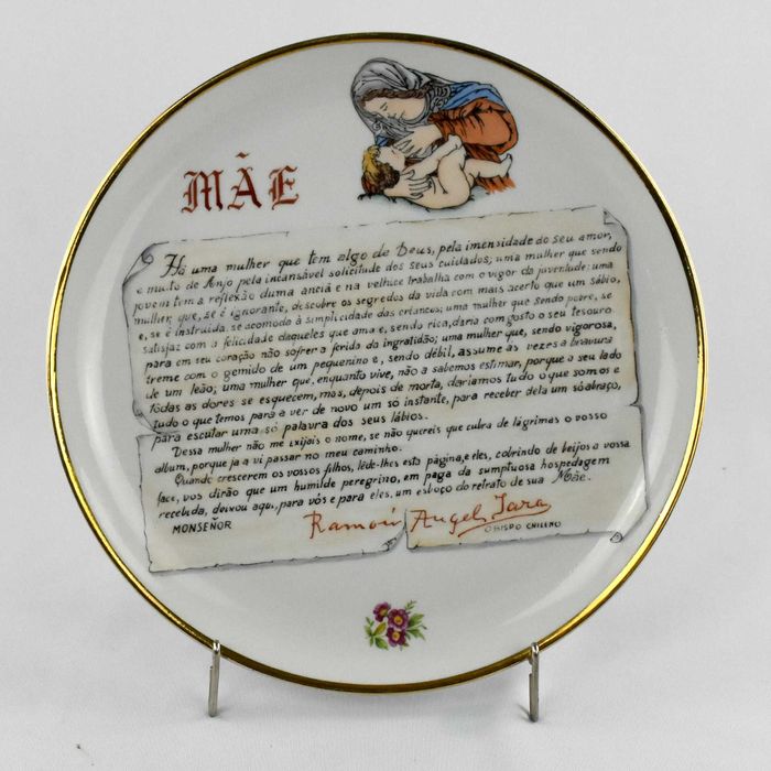 Prato em porcelana Artibus dedicado à MÃE, Nº 5