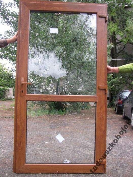 Drzwi PCV 110 X 210 Złoty Dąb sklepowe Białystok