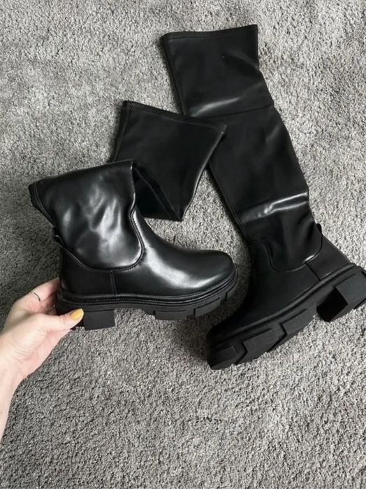 Ботфорти жіночі шкіра
