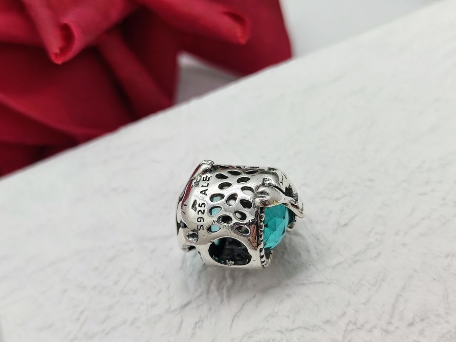 Piękny dwustronny charm's syrenka srebro S925