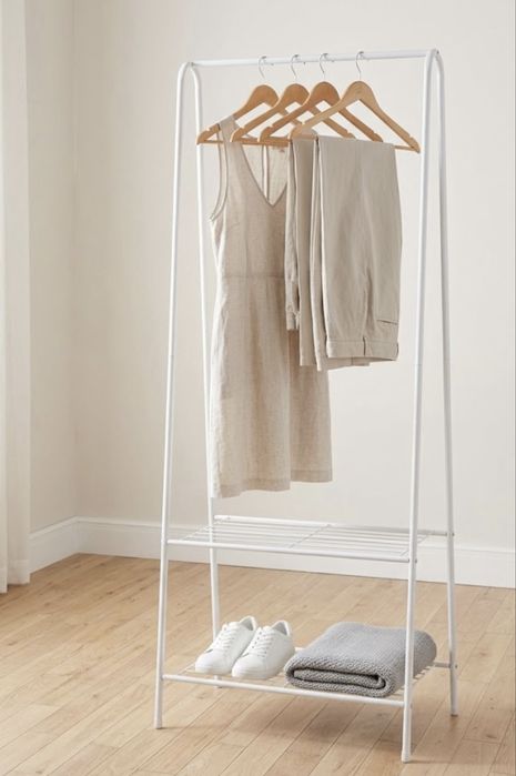 Charriot / Suporte de Roupa Branco WOW! Novo Selado (59x32x152cm)