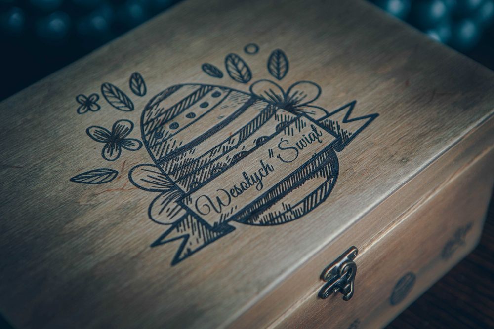 Skrzynka Drewniana Wesołych Świąt - Wielkanoc