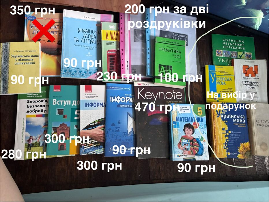 Підручники з української, математики