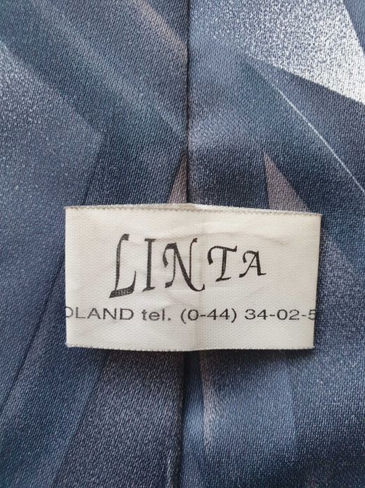 Krawat Linta szary w różowe i jasne wzory (T)