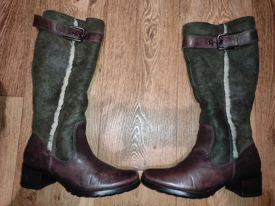 Женские зимние кожаные сапоги Ecco, размер 40